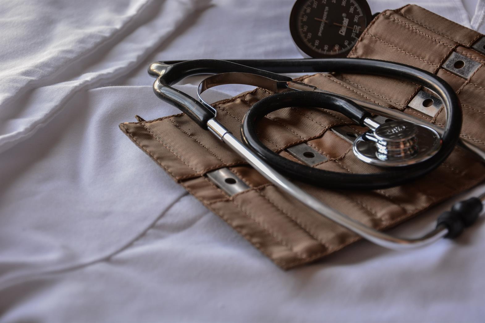Stethoscope in carrying pouch