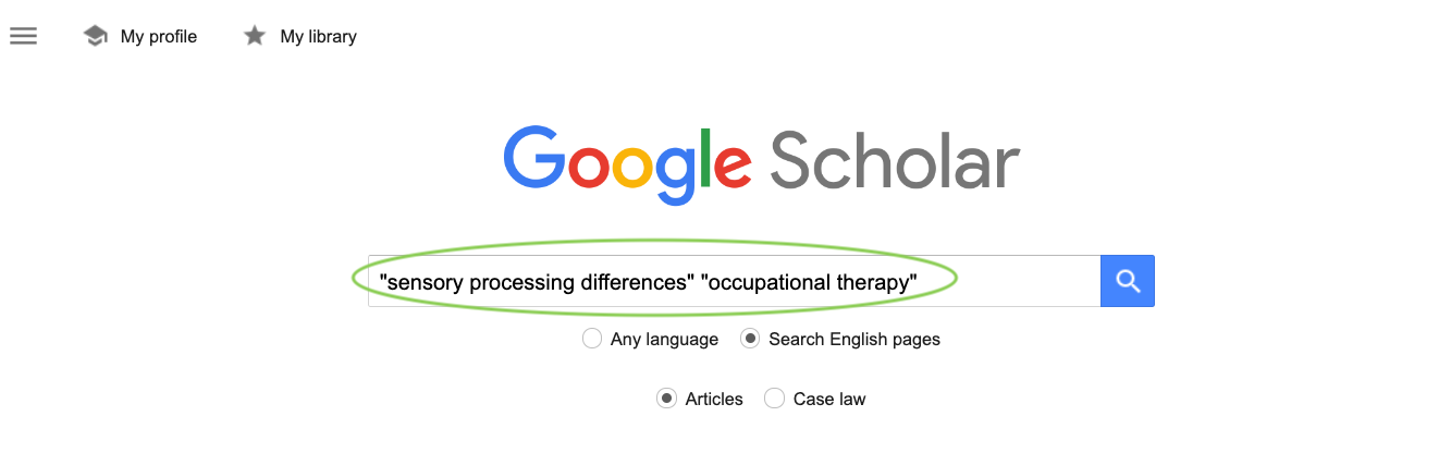 Google Scholar home page