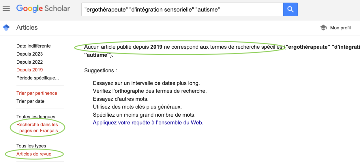 Google Scholar: Examinez les articles